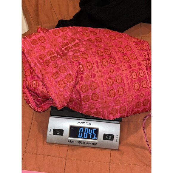 Zara Red Long Sleeve V-Neck 70's Retro Print midi Dress Women's Size M - Picture 9 of 9